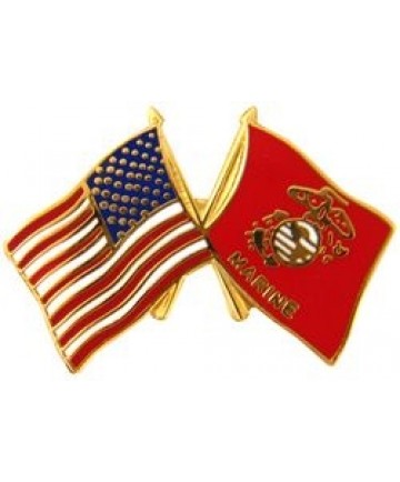 MARINE & USA FLAG PIN
